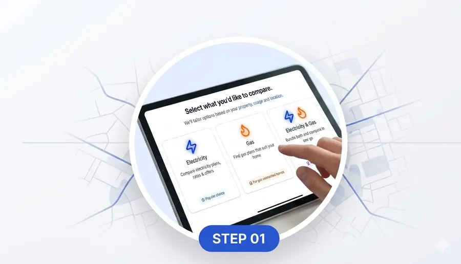 Tell us about your property — tablet with address form
